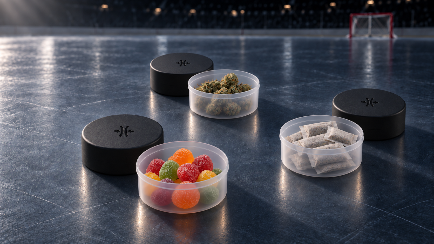 Pop-Puck packaging for flower, edibles and pouches